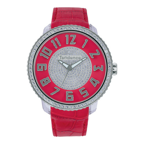 GLAM 47 3H RED FULL STONE LEATHER STRAP